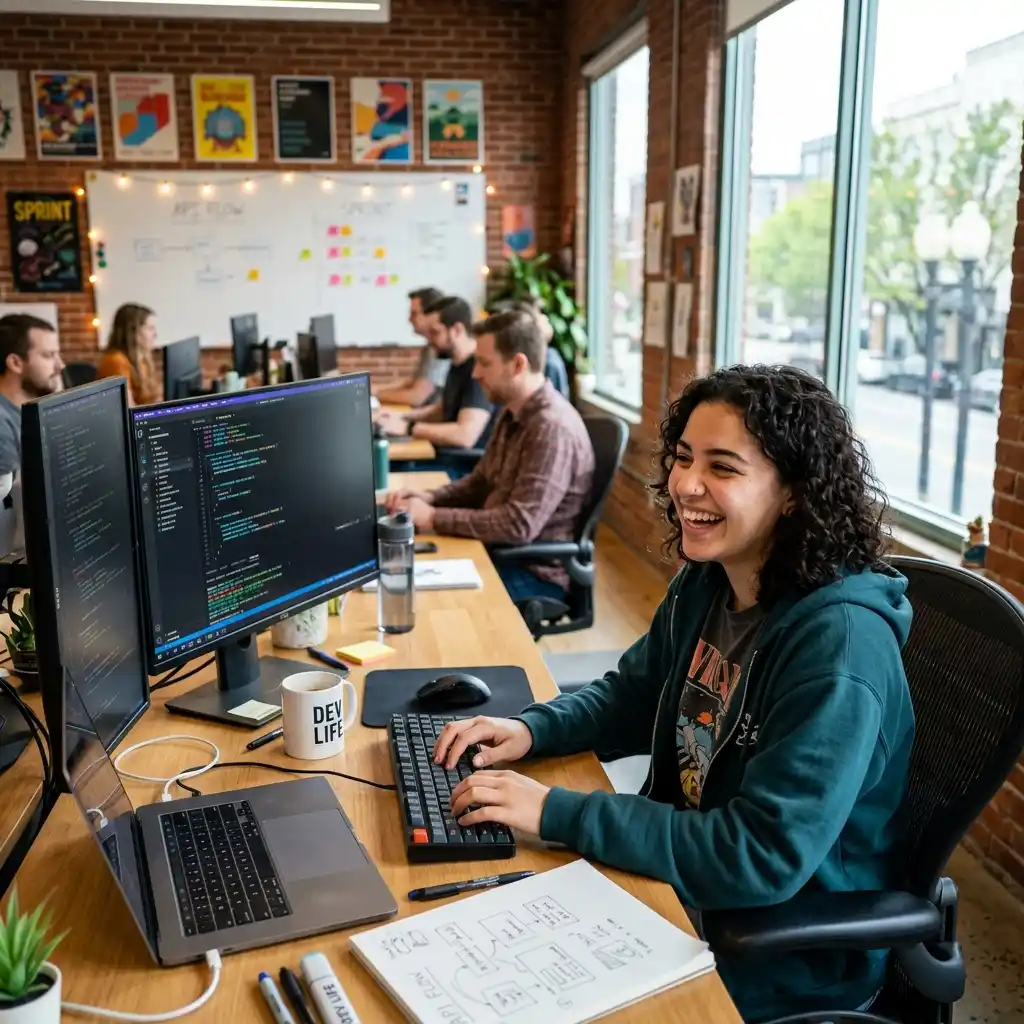 Development workstation with code